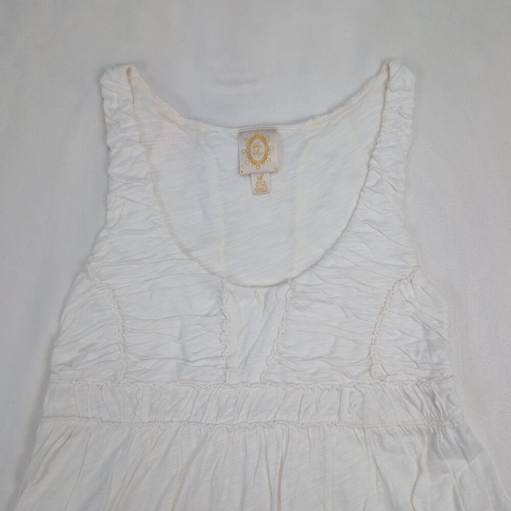 Rio Rao White Ruched Scoop-Neck Tank Top S - Picture 7 of 12